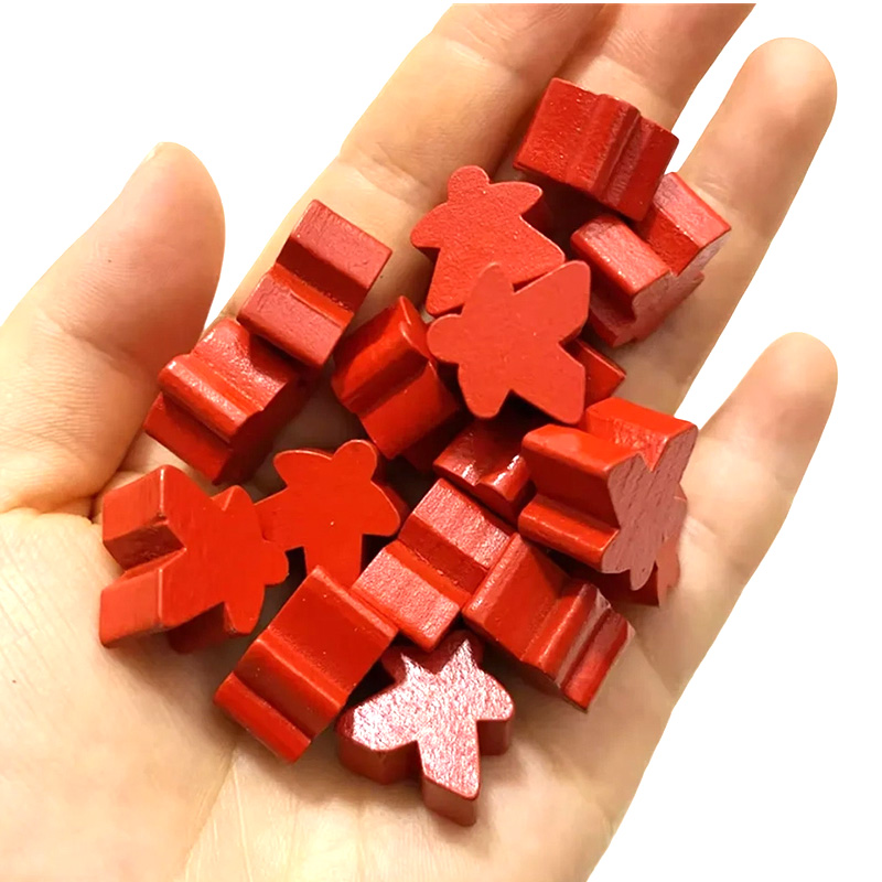 Phụ kiện trò chơi cầm đồ meeple bằng gỗ nhiều màu