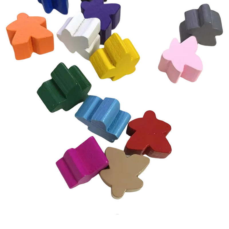 Phụ kiện trò chơi cầm đồ meeple bằng gỗ nhiều màu