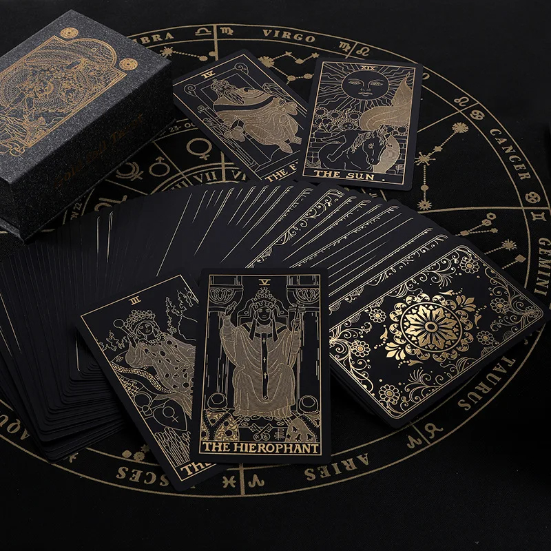 Thẻ Tarot Cổ Điển PVC Màu Đen