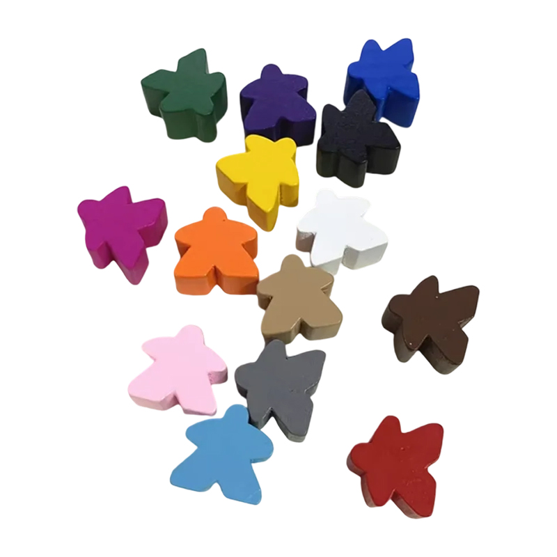 Phụ kiện trò chơi cầm đồ meeple bằng gỗ nhiều màu