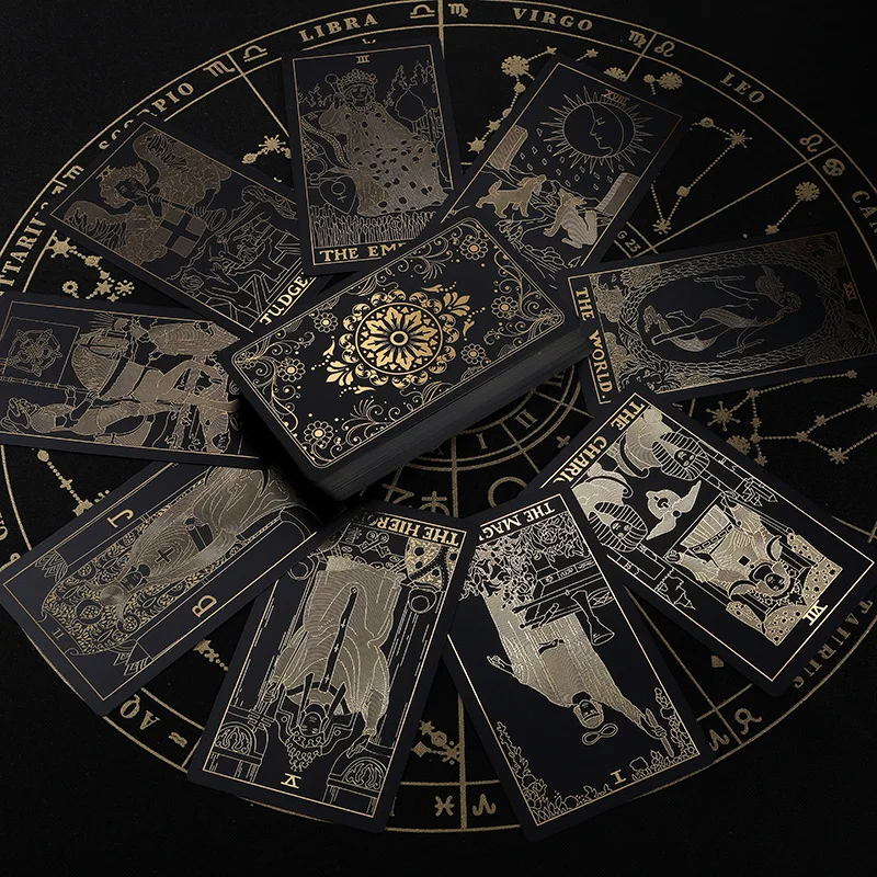 Thẻ Tarot Cổ Điển PVC Màu Đen