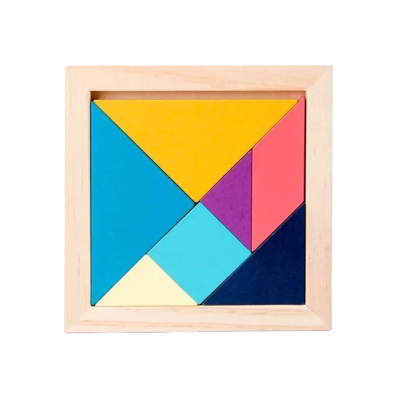 Bộ Tangram gỗ màu Montessori
