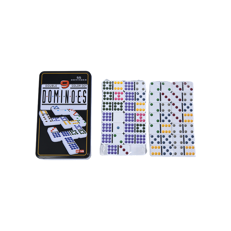 Hộp màu Dot Double Nine Tin Dominoes chính xác