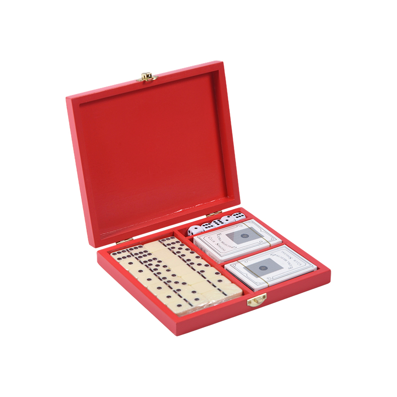 Bộ trò chơi kép hộp Redwood di động (Domino & Poker)