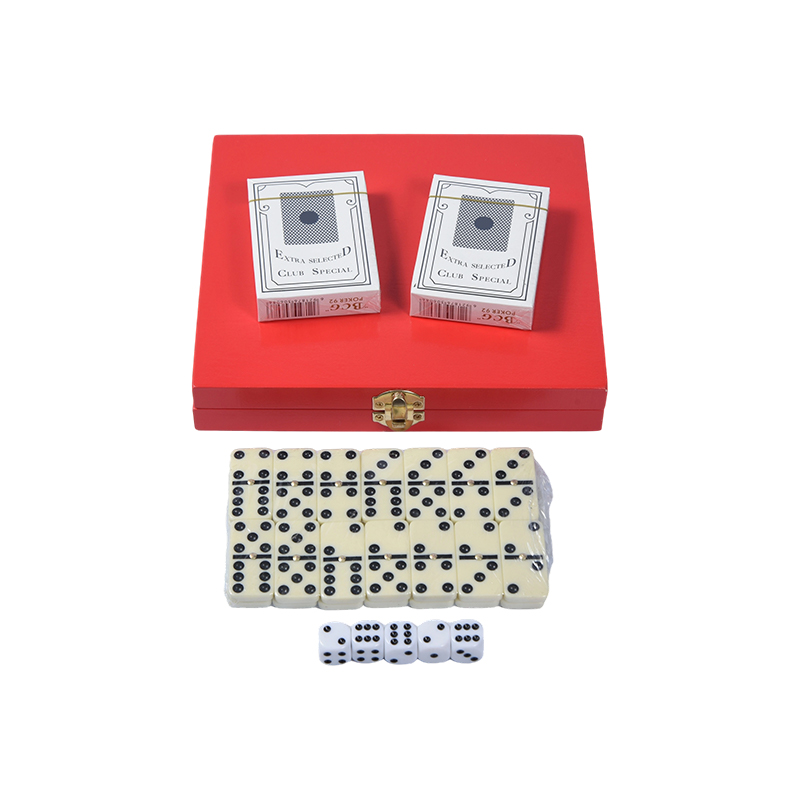 Bộ trò chơi kép hộp Redwood di động (Domino & Poker)