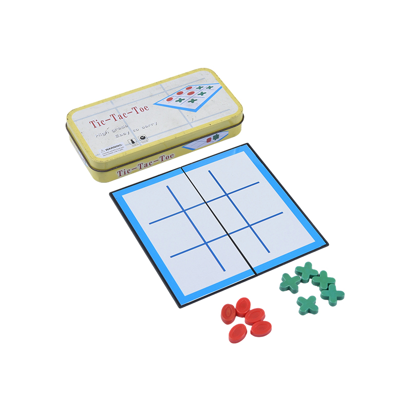 Bộ Tic-Tac-Toe cổ điển di động có hộp đựng bằng kim loại