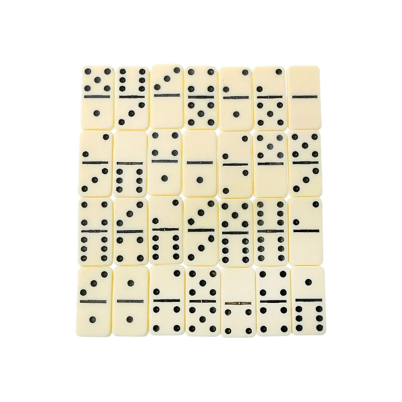 Bộ Domino đôi sáu truyền thống được hoàn thiện bằng màu ngà