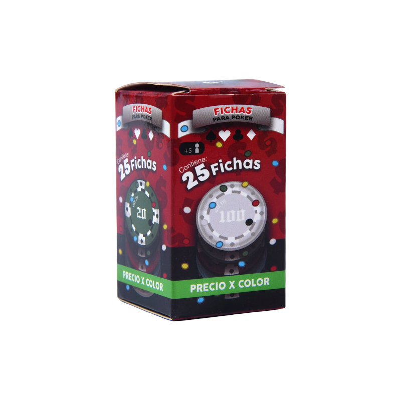 Bộ chip Poker màu – Chip màu các loại 25 miếng đựng trong hộp đóng gói