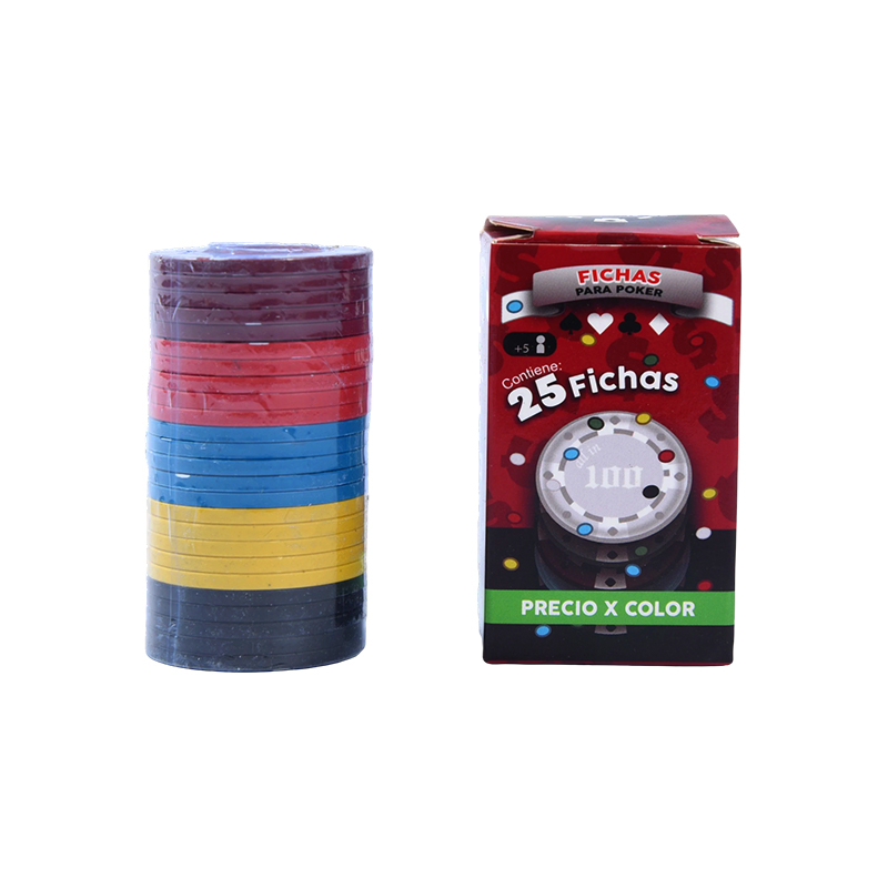 Bộ chip Poker màu – Chip màu các loại 25 miếng đựng trong hộp đóng gói