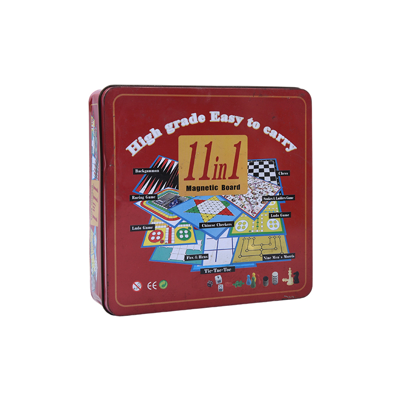 Bộ trò chơi bảng từ tính 11 trong 1 bằng thiếc kim loại màu đỏ