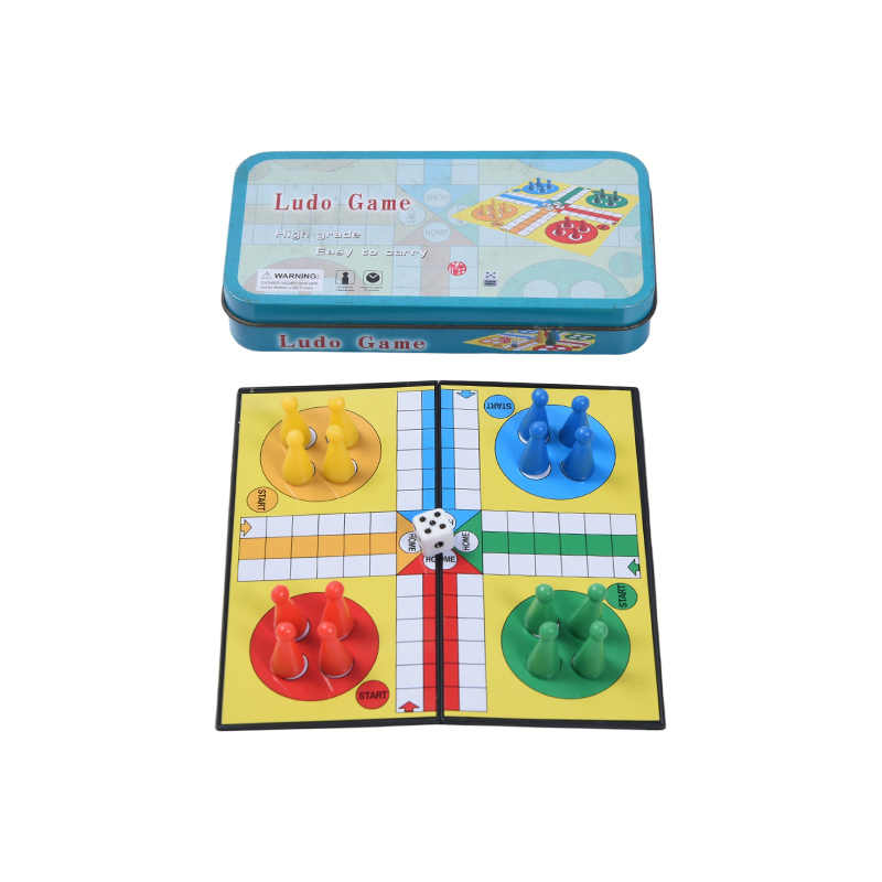 Hộp thiếc kim loại Bộ trò chơi Ludo di động