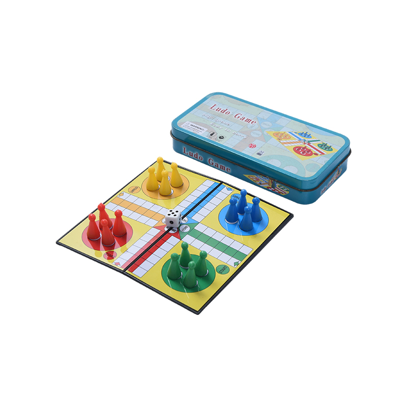 Hộp thiếc kim loại Bộ trò chơi Ludo di động