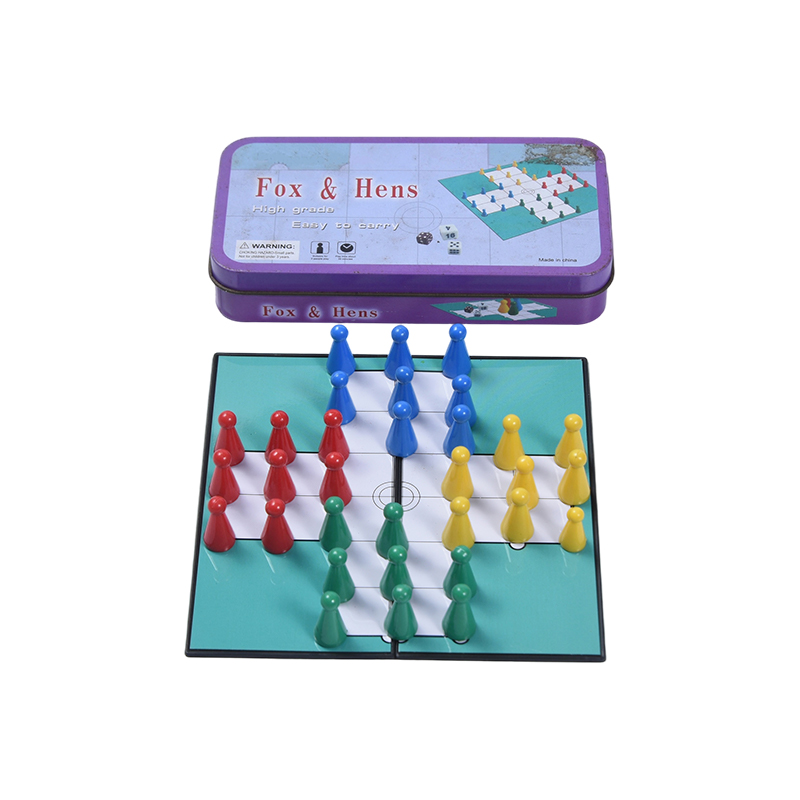 Hộp thiếc kim loại Trò chơi Fox & Hens di động