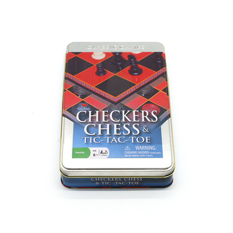 Bộ cờ đam 2 trong 1 cổ điển, cờ vua & Tic-Tac-Toe