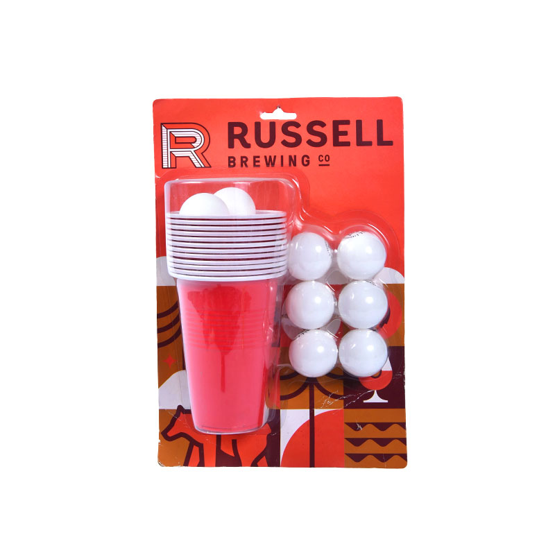Bộ dụng cụ bóng bàn bia của Russell Brewing Co. - Bao gồm cốc và bóng