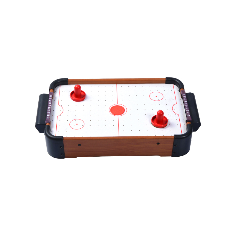 Trò chơi máy tính để bàn mini với Pucks đỏ và máy theo dõi điểm Bàn khúc côn cầu trên không bằng gỗ nhỏ gọn