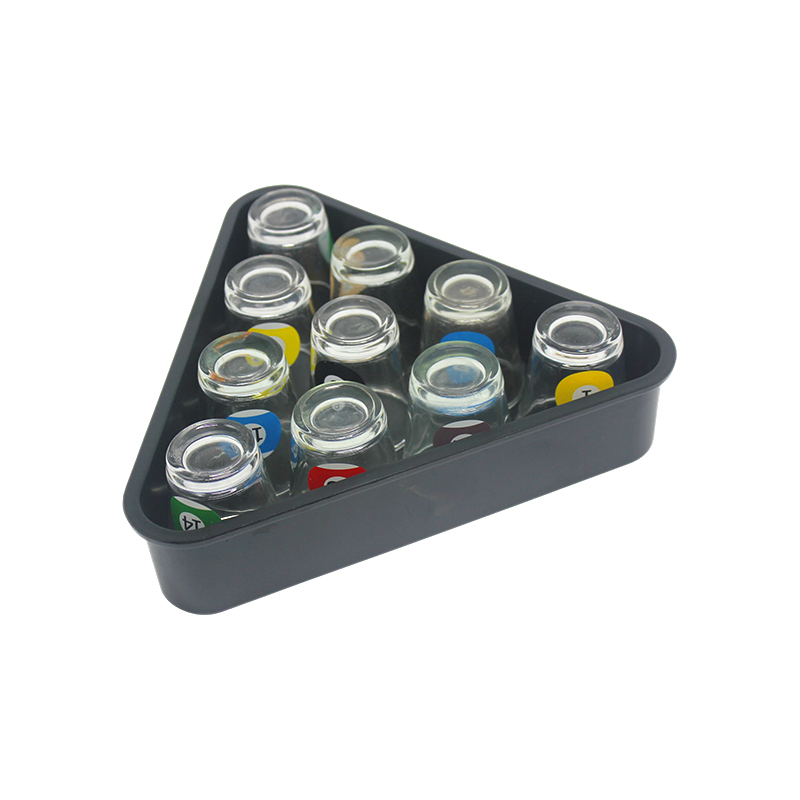 10 chiếc ly có số bi-a Bộ ly thủy tinh theo chủ đề hồ bơi có giá đỡ hình tam giác